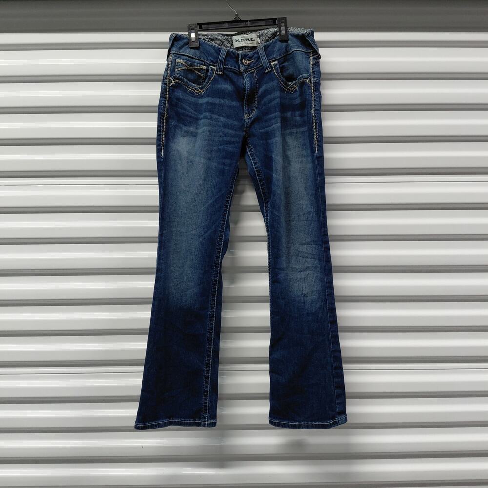 Ariat REAL Denim Womens Bootcut Jeans Size 31S Blue Western Cowgirl Equestrian